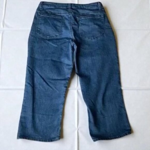 Riders by Lee Mid Rise Denim Blue Capri Jeans Size 10 - Picture 4 of 11